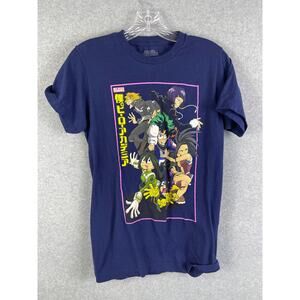 *STAIN* Funimation‎ My Hero Academia T Shirt Men's Size S Blue